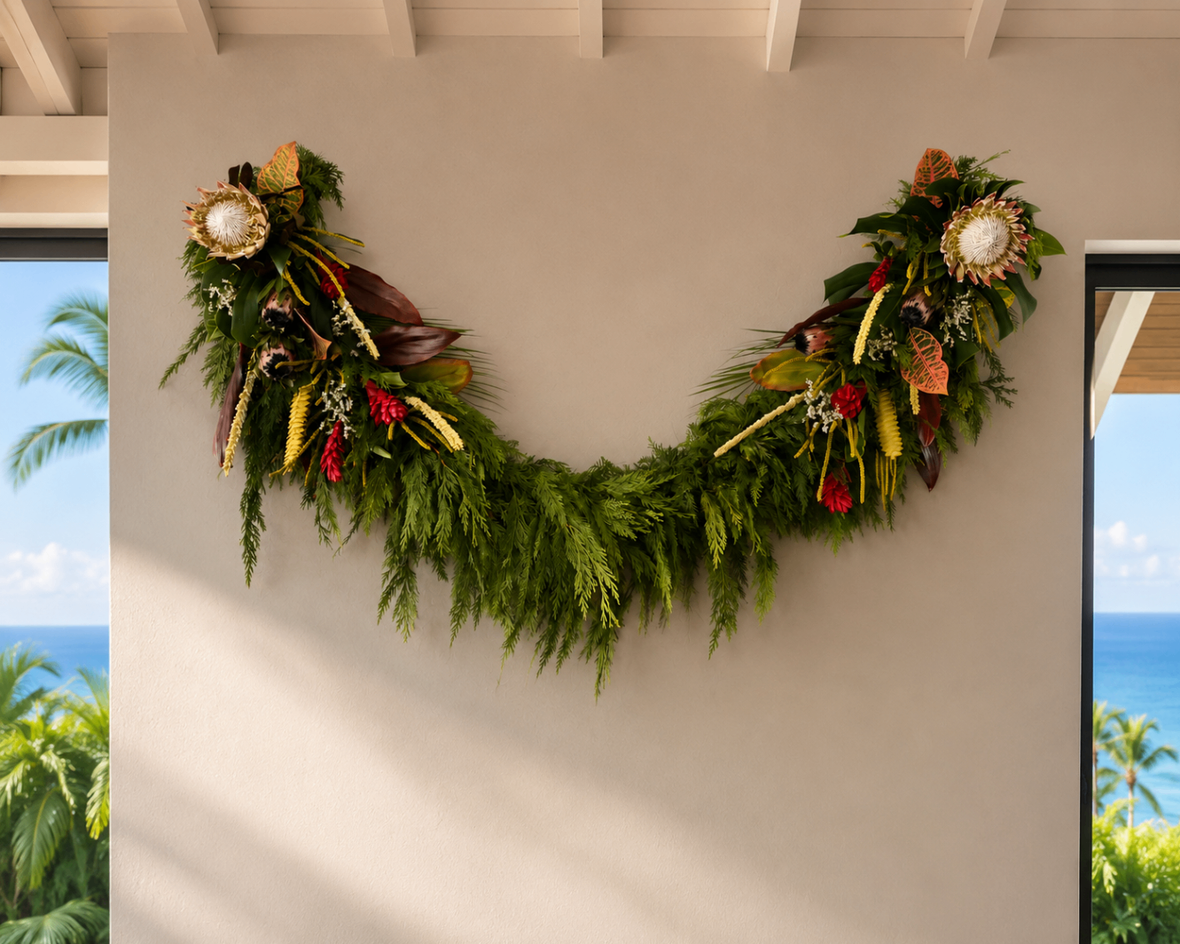 Tropical floral garland